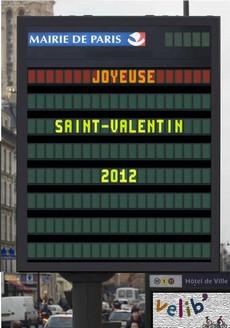 Déclarez votre flamme sur les panneaux lumineux de Paris - Saint Valentin - CityZens