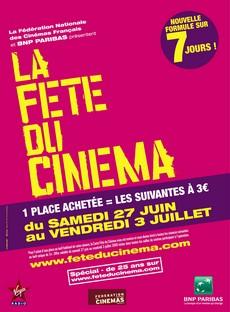 La 25ème Fête du cinéma s'ouvre samedi 27 juin
