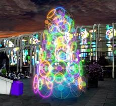 Un sapin de Noël aux couleurs Pop installé au Forum des Halles à Paris - Noël - CityZens